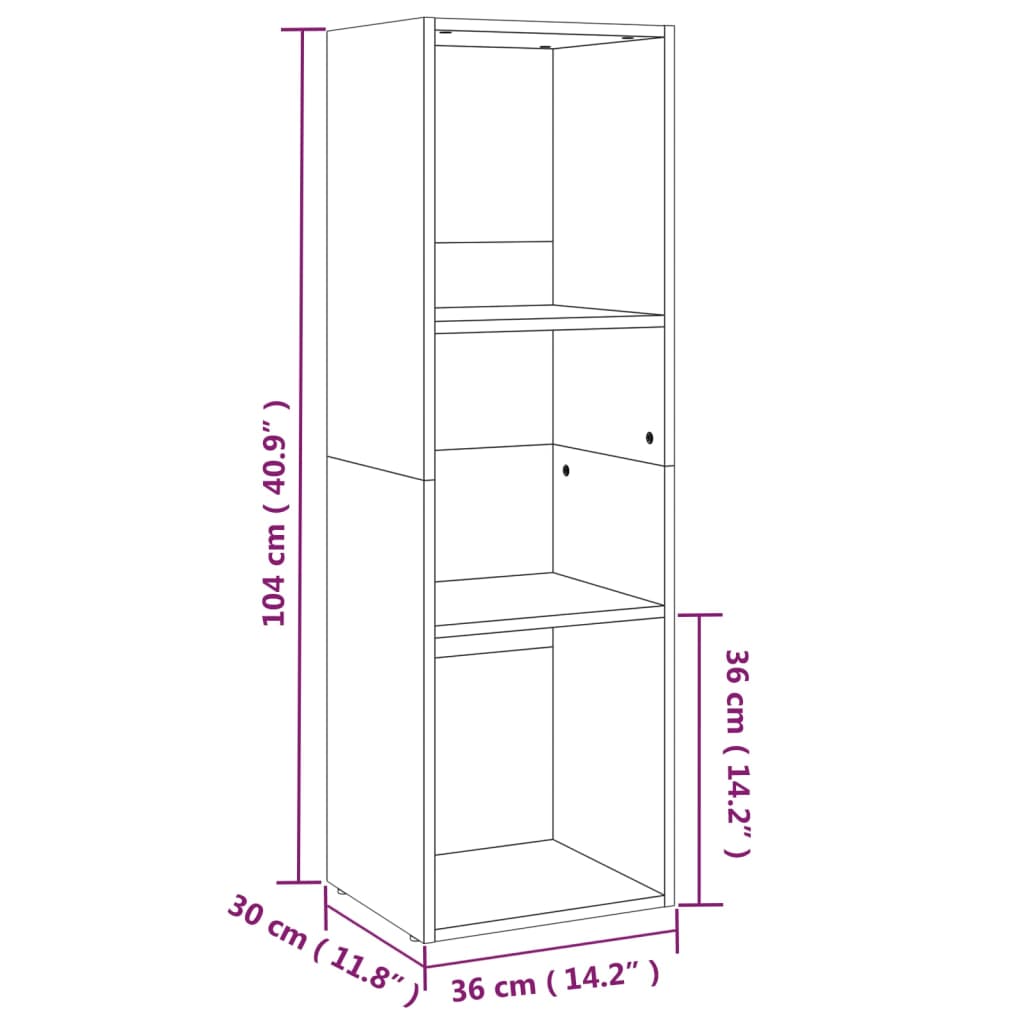 Bokhylle Sonoma Eik 36x30x114 cm