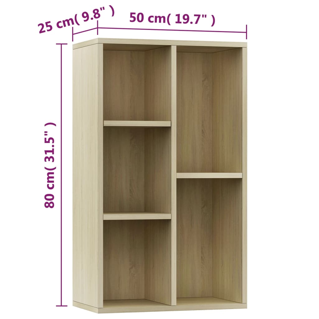 Bokhylle Sonoma Eik 50x25x80 cm
