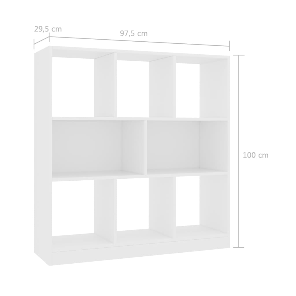 Bokhylle Hvit 97,5x29,5x100 cm