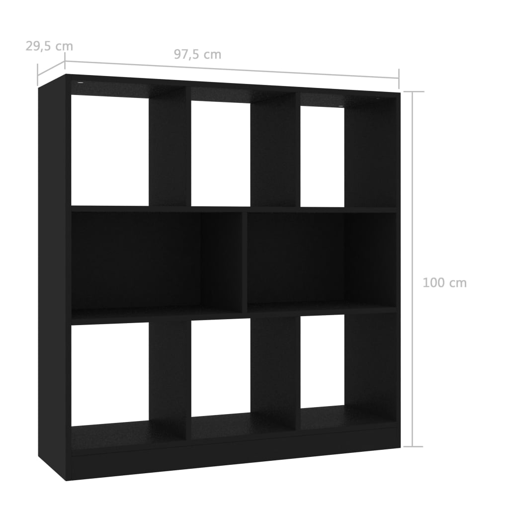 Bokhylle Svart 97,5x29,5x100 cm