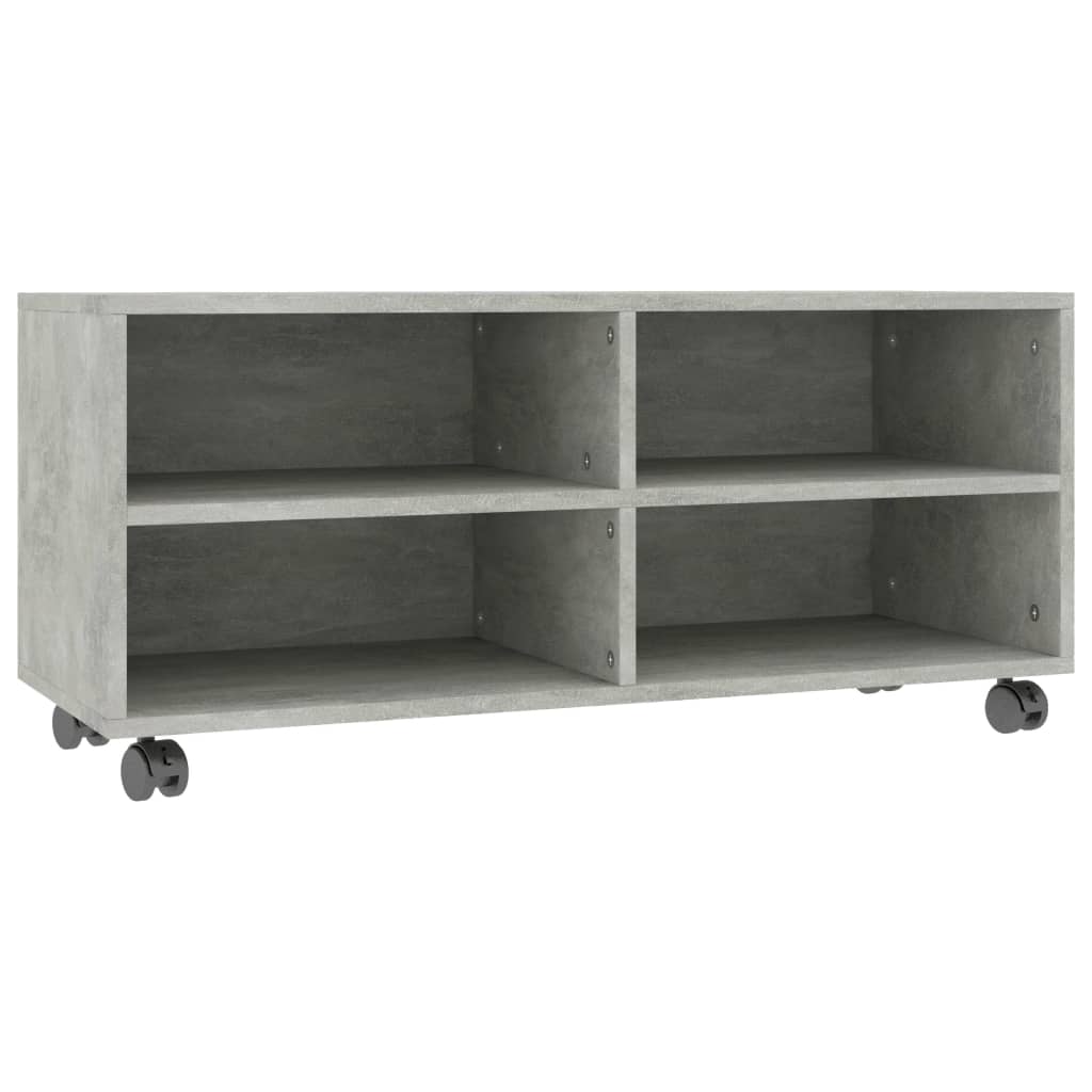 TV-Møbel Betonggrå Tv-benk med hjul 90x35x35 cm