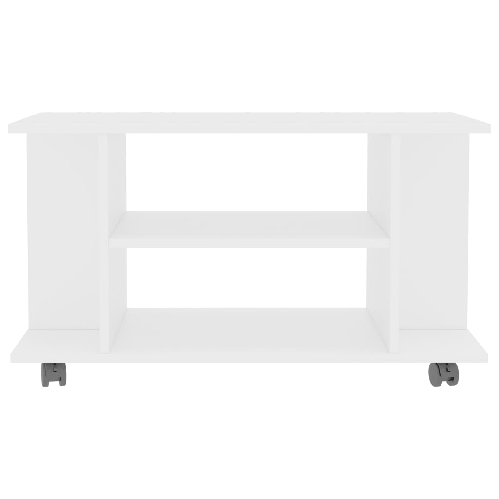 TV-Møbel Hvit Tv-benk med hjul 80x40x45 cm