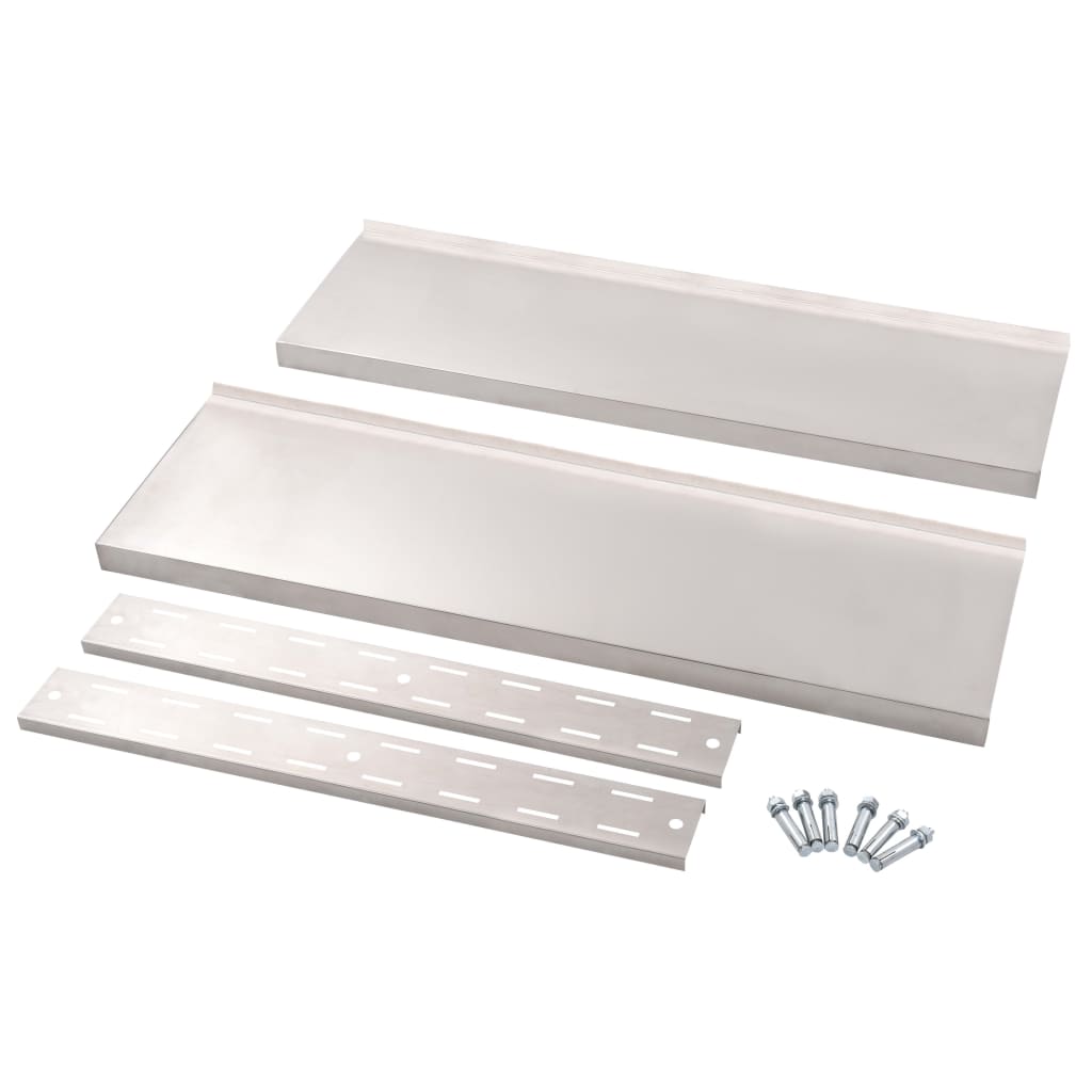 Vegghylle DIV. Flytende vegghylle 2 nivåer rustfritt stål 100x30 cm