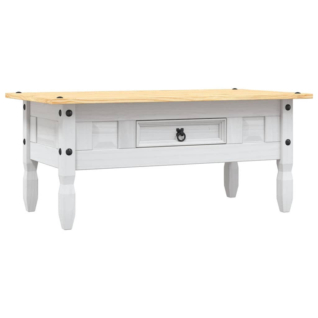 Salongbord Sofabord Hvit meksikansk Corona-stil furu 100x55x44 cm