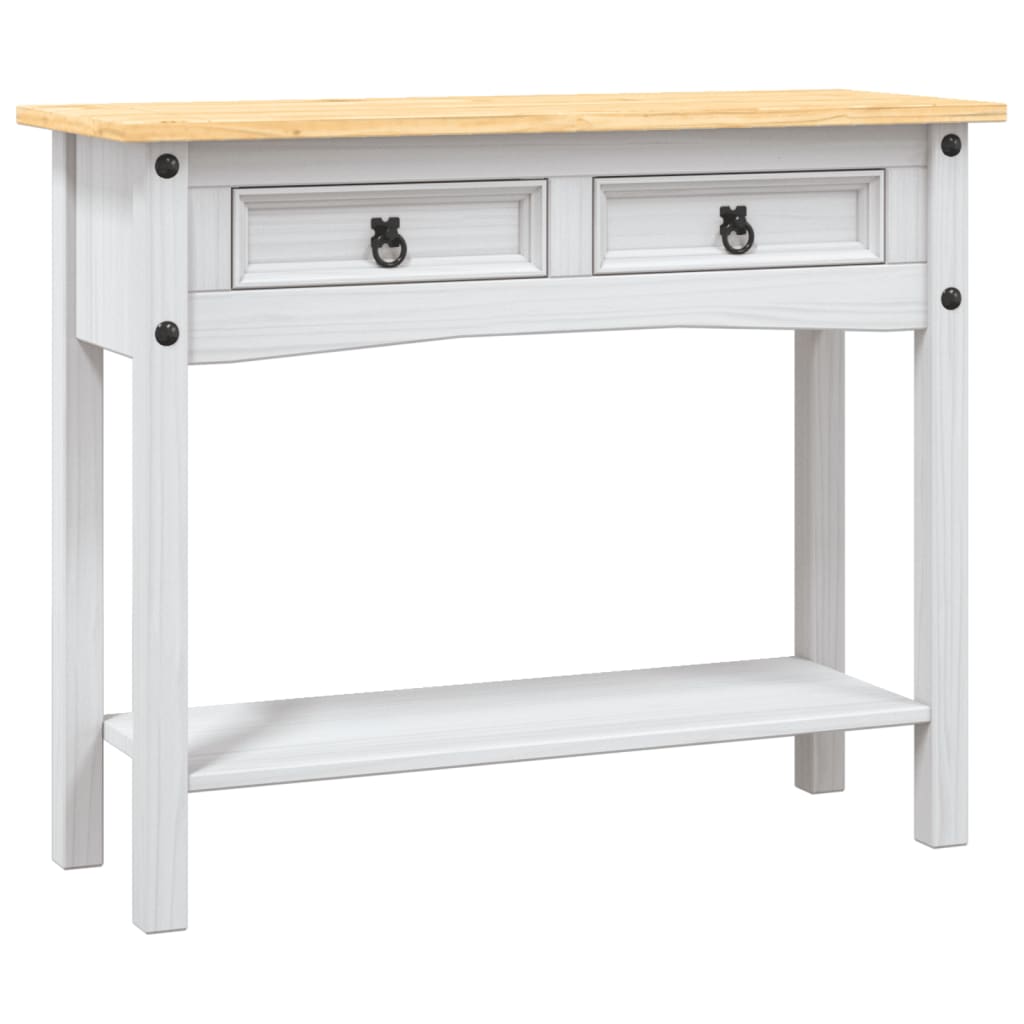 Avlastningsbord Konsollbord Hvit meksikansk Corona-stil furu 90x34,5x73 cm
