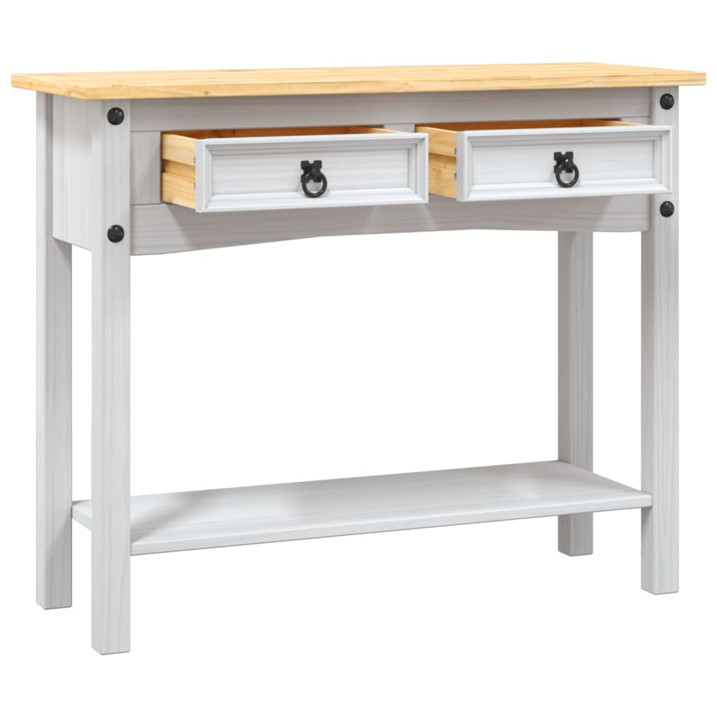 Avlastningsbord Konsollbord Hvit meksikansk Corona-stil furu 90x34,5x73 cm