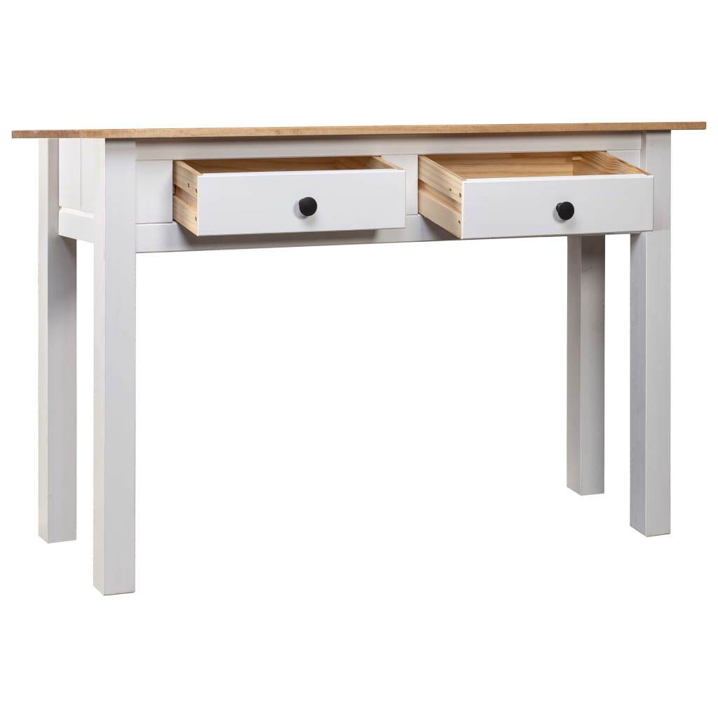 Avlastningsbord Konsollbord Hvit 110x40x72 cm heltre furu Panama Range