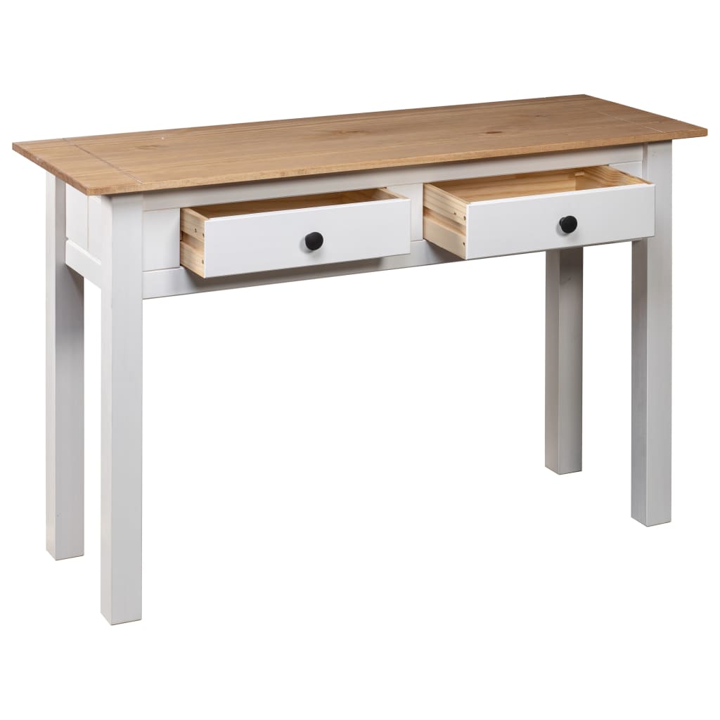 Avlastningsbord Konsollbord Hvit 110x40x72 cm heltre furu Panama Range