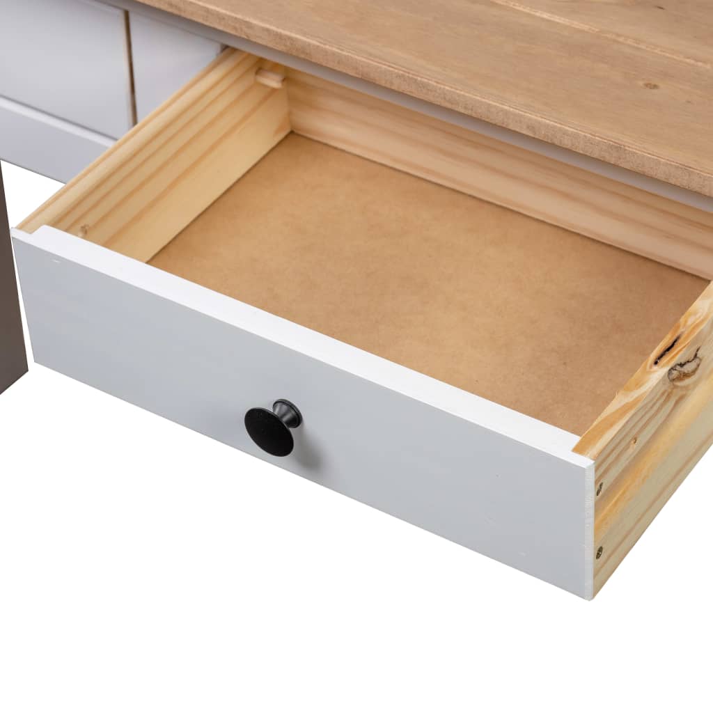 Avlastningsbord Konsollbord Hvit 110x40x72 cm heltre furu Panama Range