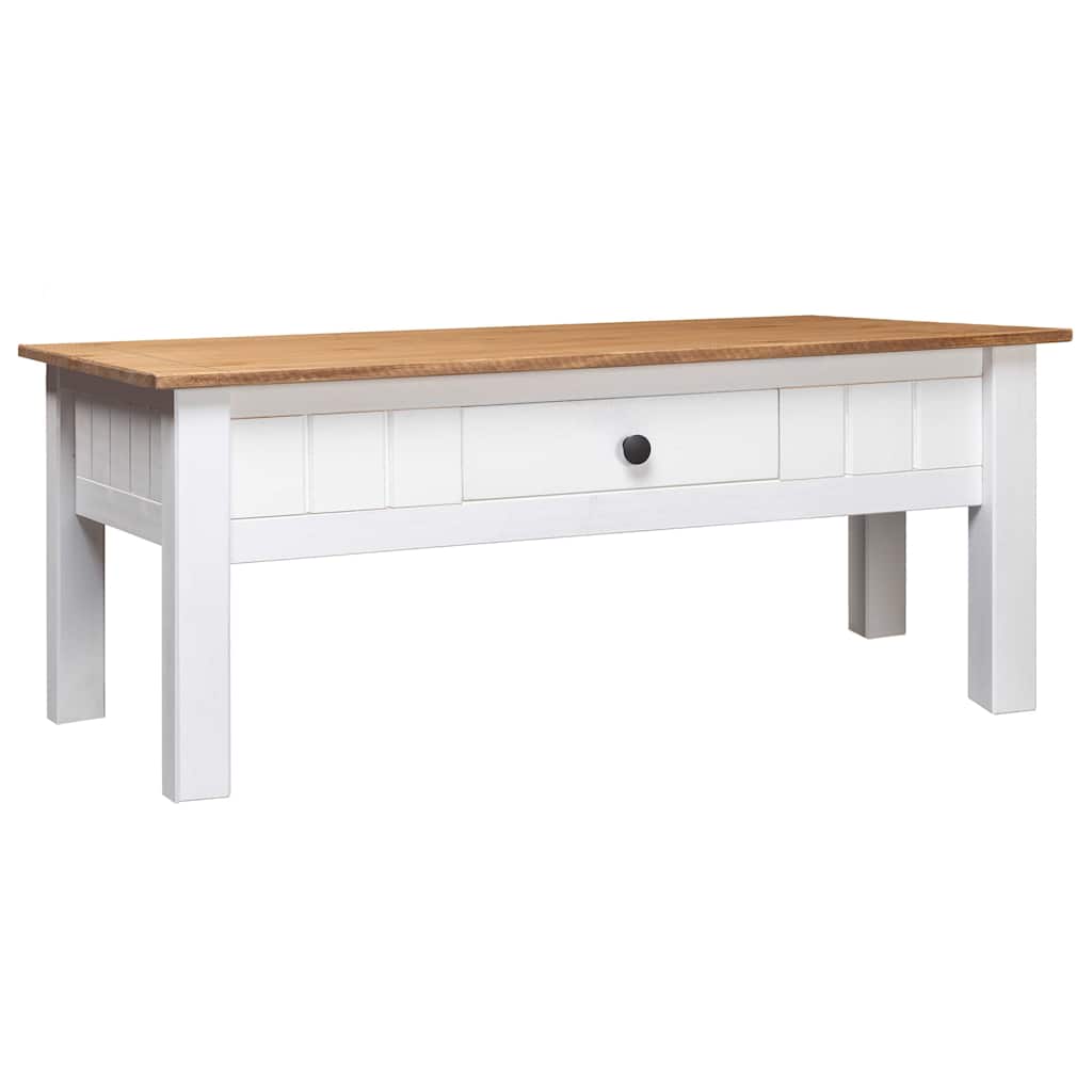 Salongbord Sofabord Hvit 100x60x45 cm heltre furu Panama Range
