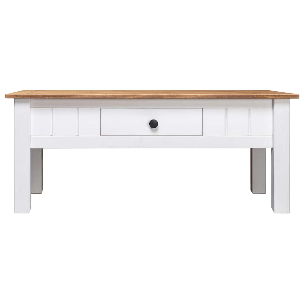 Salongbord Sofabord Hvit 100x60x45 cm heltre furu Panama Range