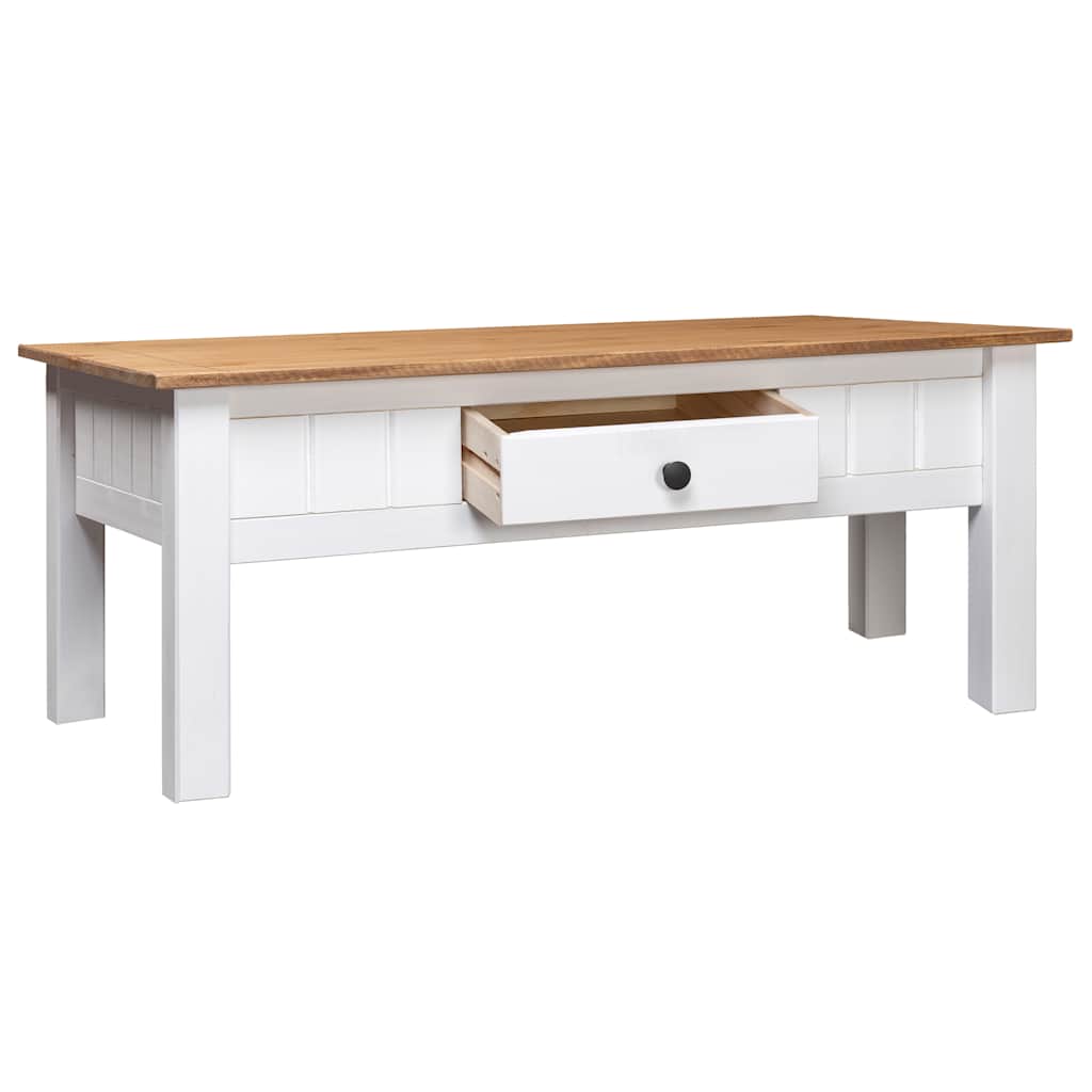 Salongbord Sofabord Hvit 100x60x45 cm heltre furu Panama Range