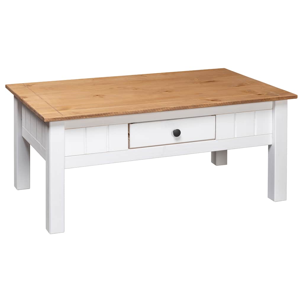 Salongbord Sofabord Hvit 100x60x45 cm heltre furu Panama Range