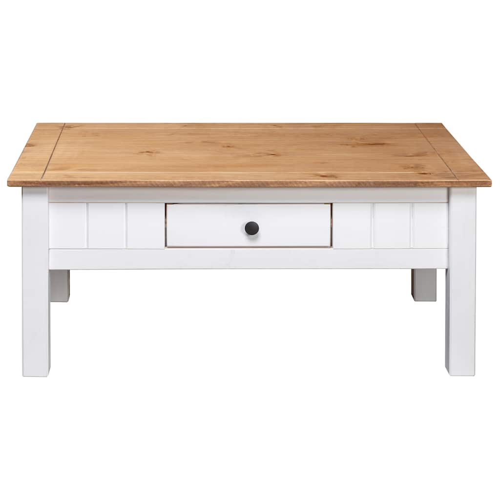 Salongbord Sofabord Hvit 100x60x45 cm heltre furu Panama Range