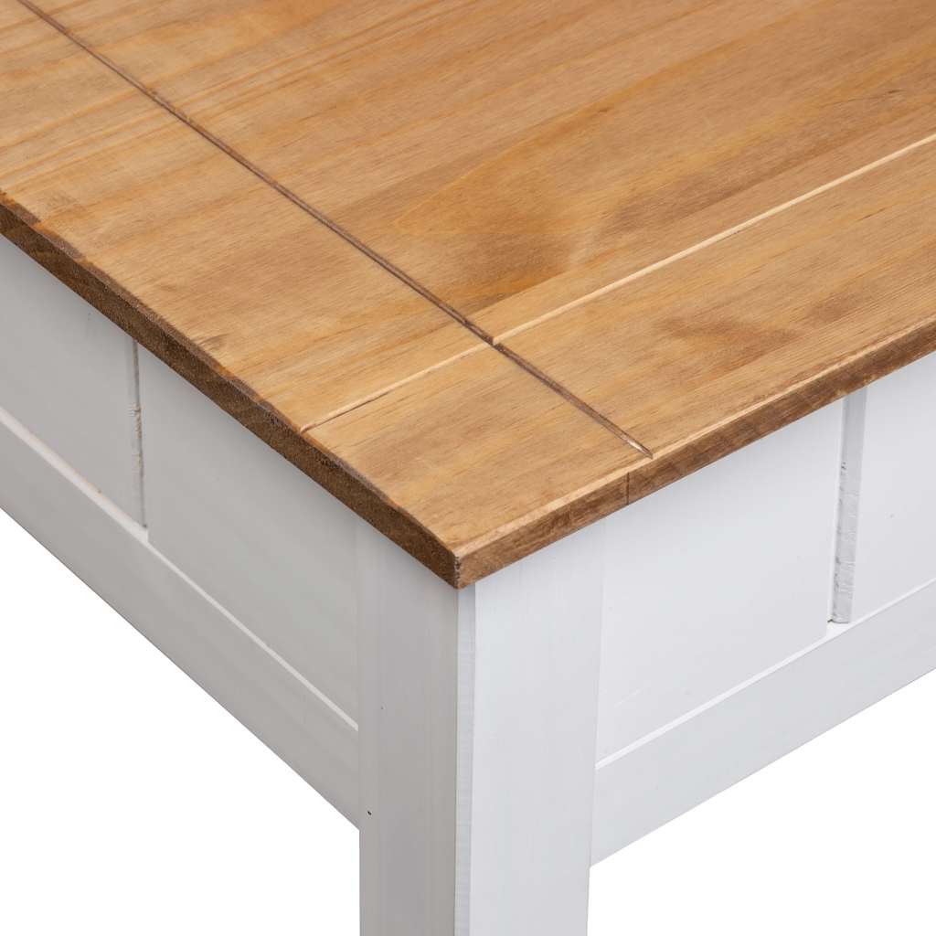 Salongbord Sofabord Hvit 100x60x45 cm heltre furu Panama Range