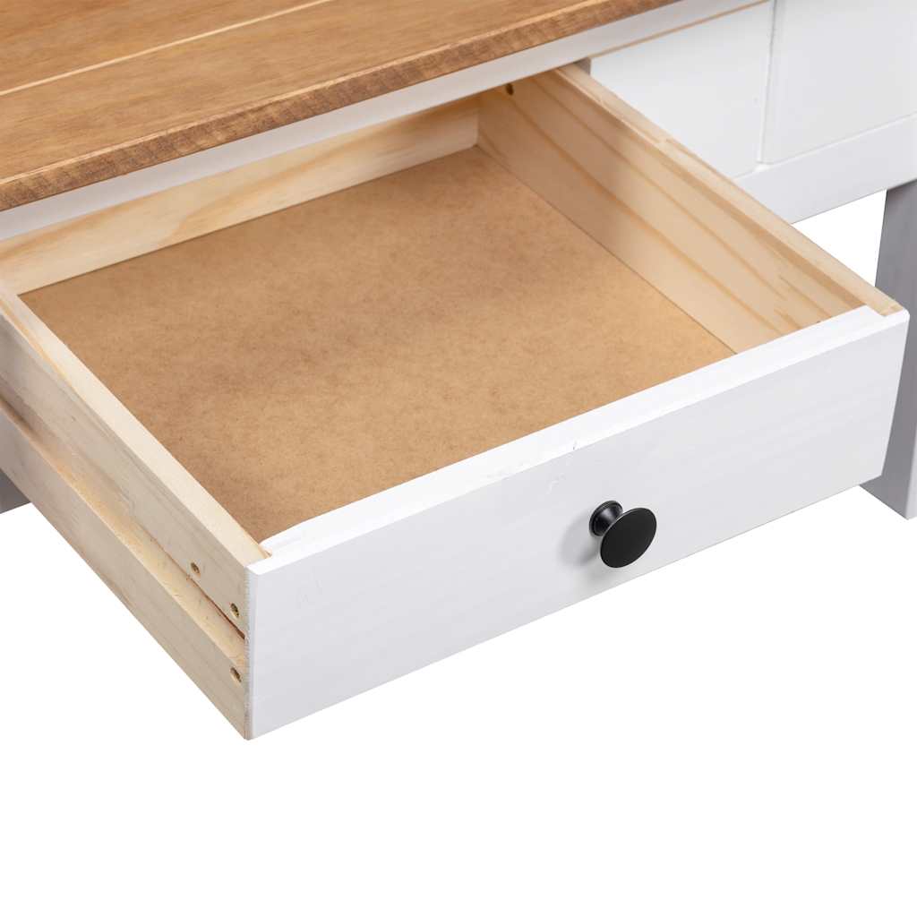 Salongbord Sofabord Hvit 100x60x45 cm heltre furu Panama Range
