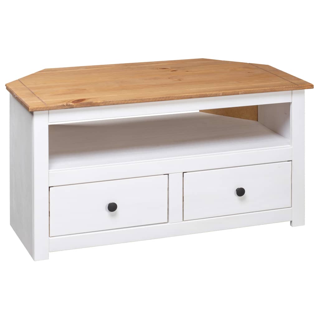 TV-Møbel Hvit Tv-hjørneskap 93x49x49 cm heltre furu Panama Range