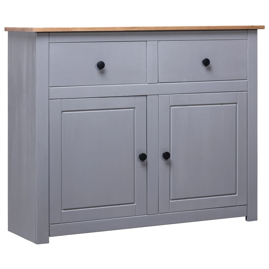 Skjenk Grå 93x40x80 cm heltre furu Panama Range