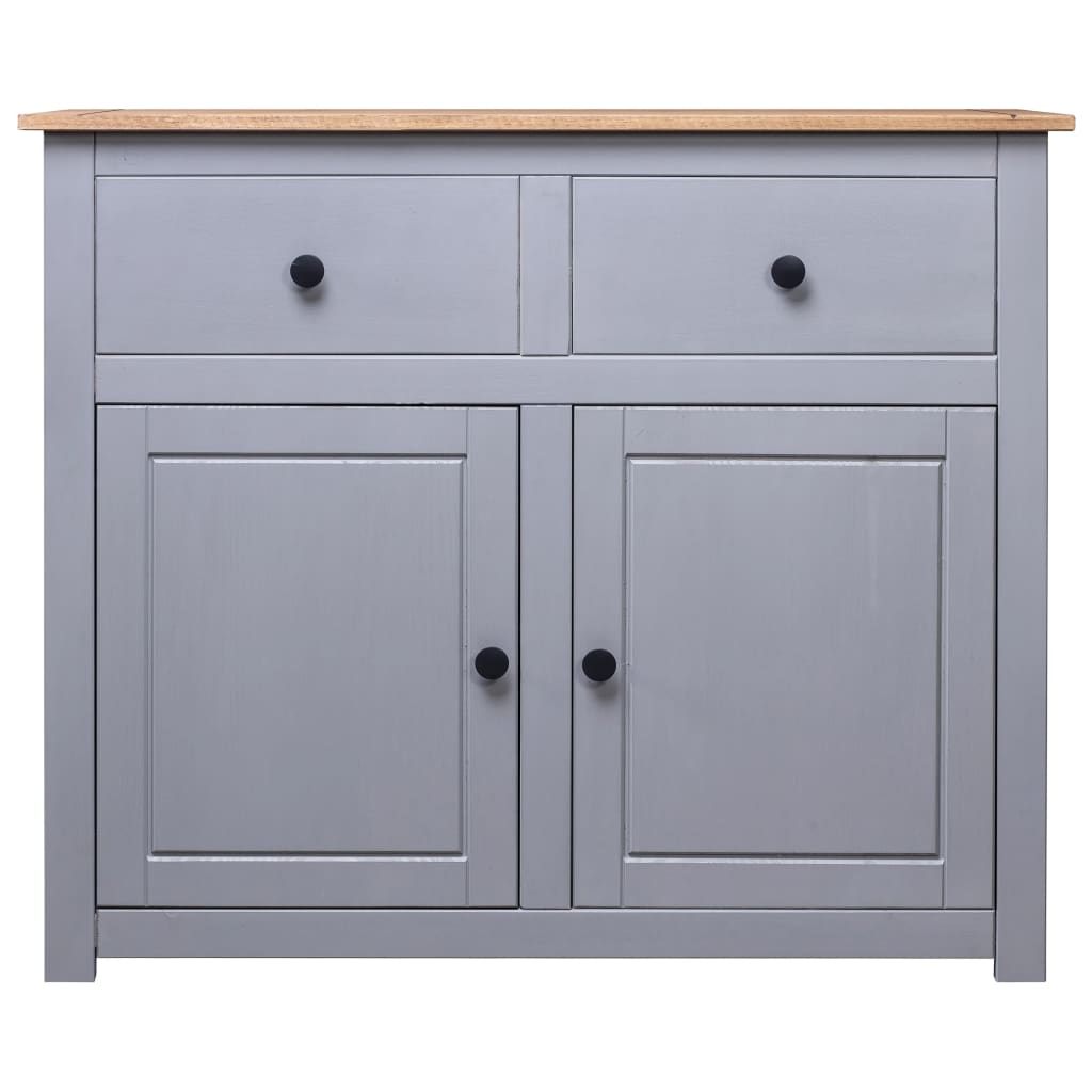 Skjenk Grå 93x40x80 cm heltre furu Panama Range