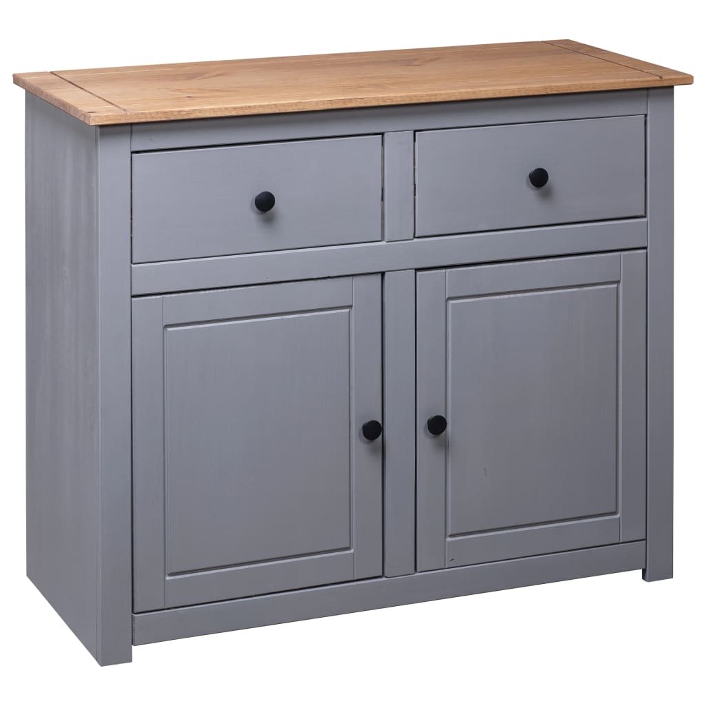 Skjenk Grå 93x40x80 cm heltre furu Panama Range