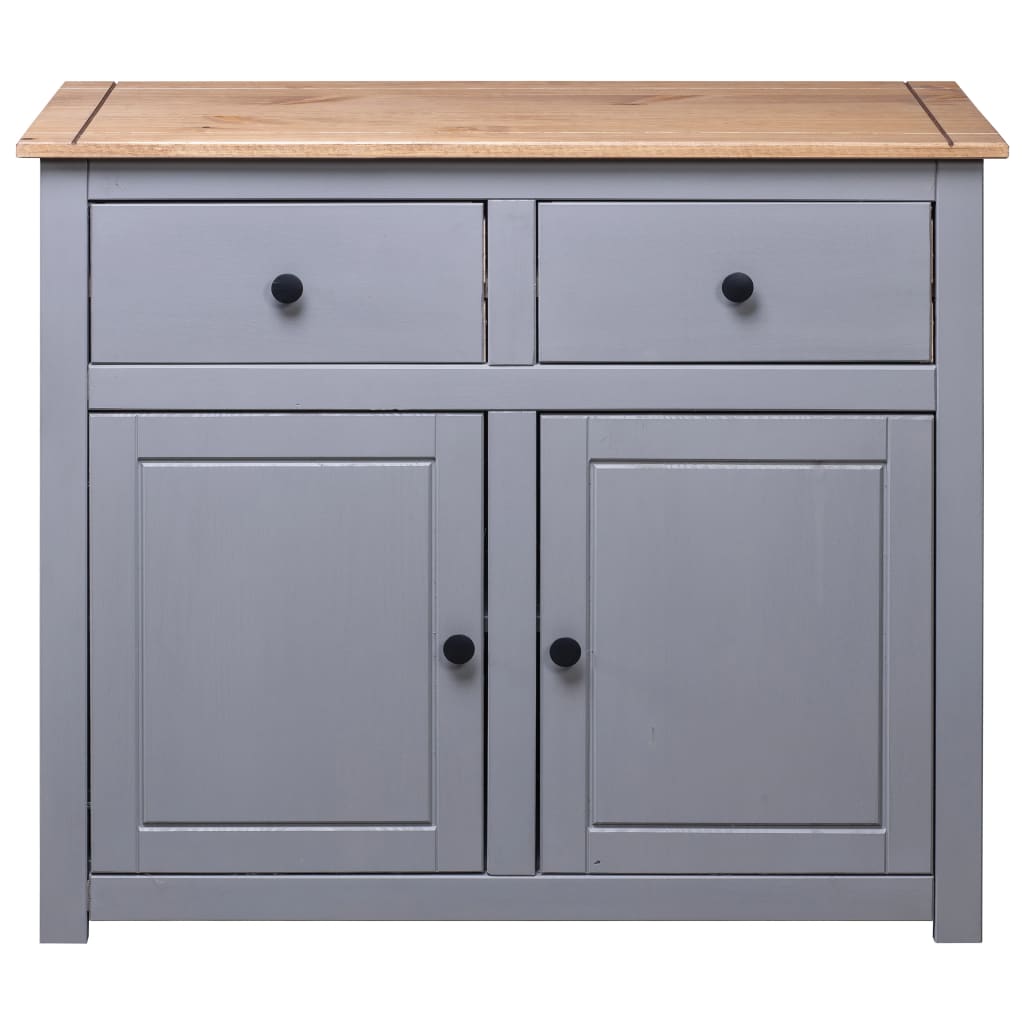 Skjenk Grå 93x40x80 cm heltre furu Panama Range