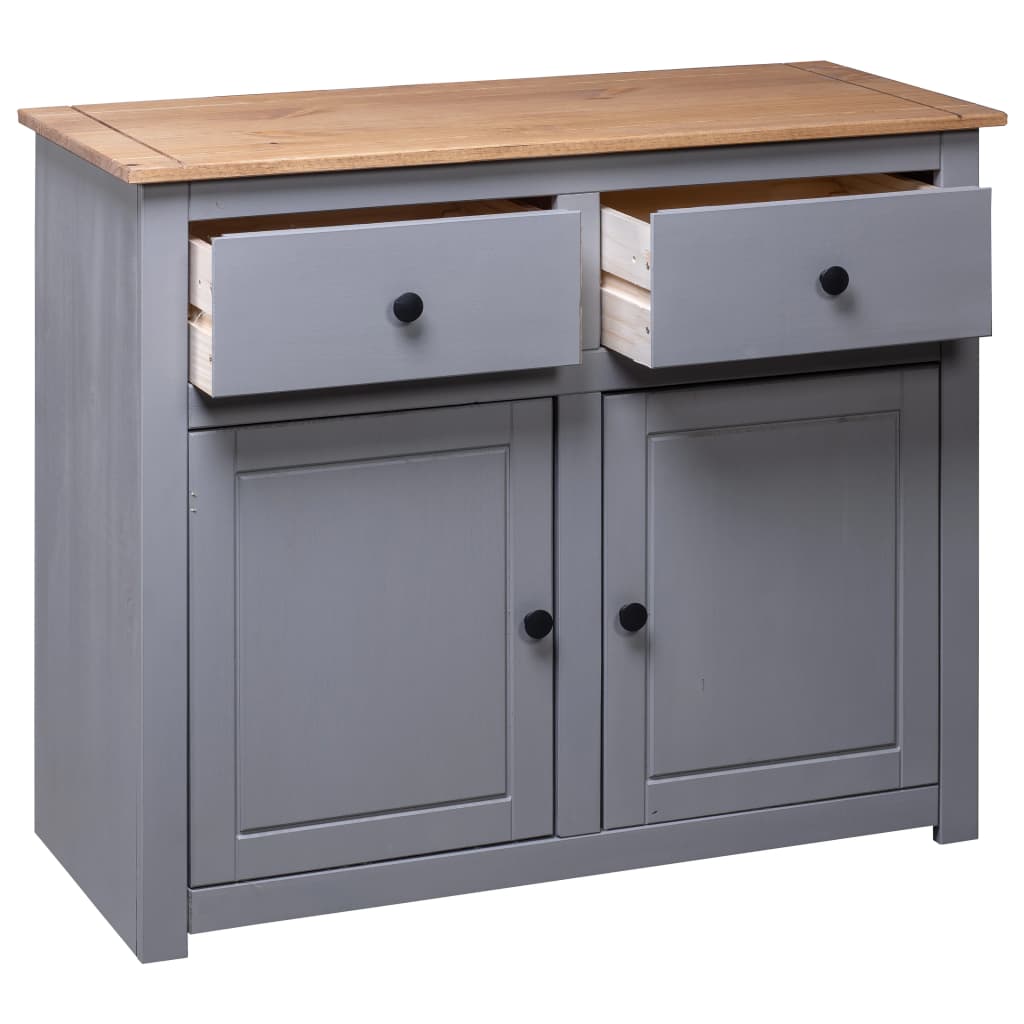 Skjenk Grå 93x40x80 cm heltre furu Panama Range