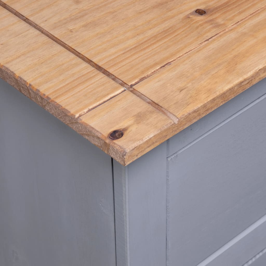 Skjenk Grå 93x40x80 cm heltre furu Panama Range