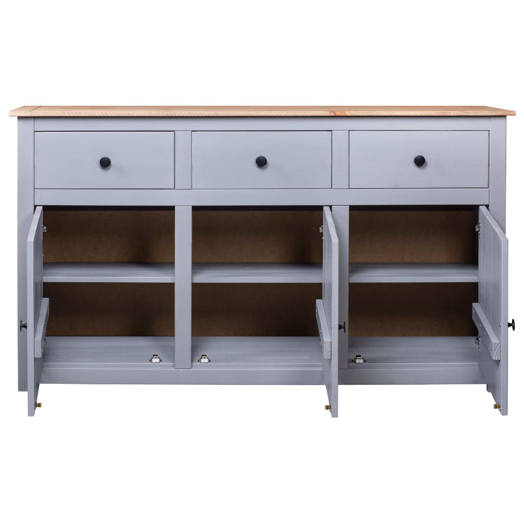 Skjenk Grå 135x40x80 cm heltre furu Panama Range