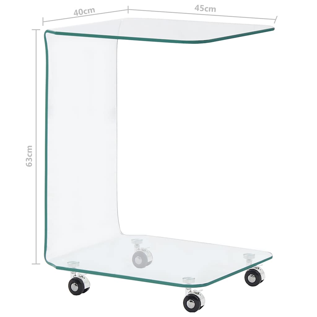 Salongbord Sofabord DIV. klart 45x40x63 cm herdet glass