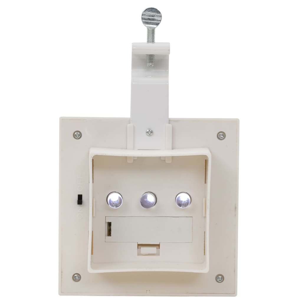 Hagebelysning Vegg Solcelle 12 stk LED firkantet 12 cm hvit