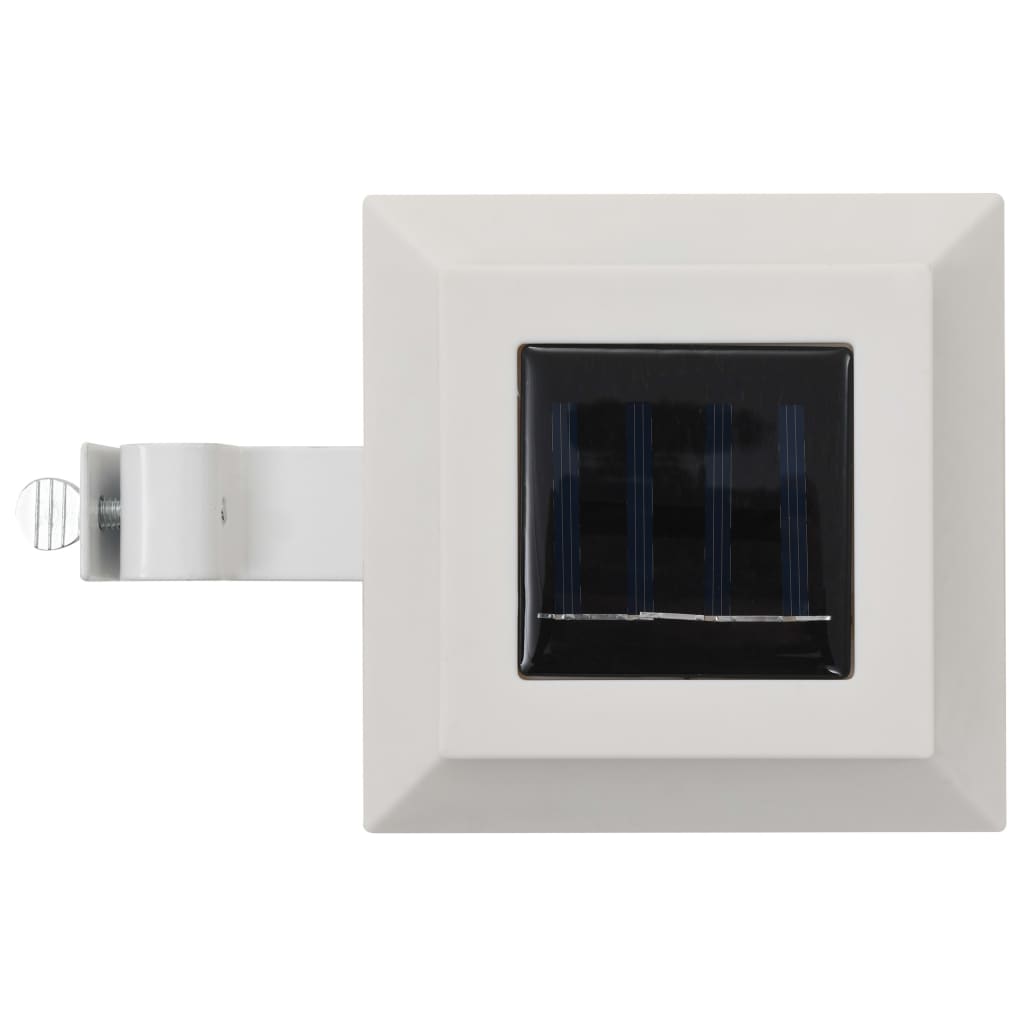 Hagebelysning Vegg Solcelle 12 stk LED firkantet 12 cm hvit