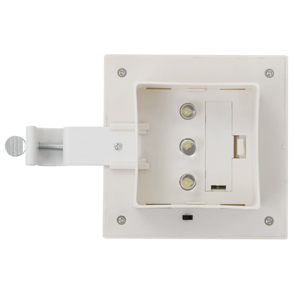 Hagebelysning Vegg Solcelle 12 stk LED firkantet 12 cm hvit