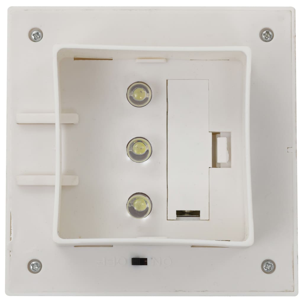 Hagebelysning Vegg Solcelle 12 stk LED firkantet 12 cm hvit