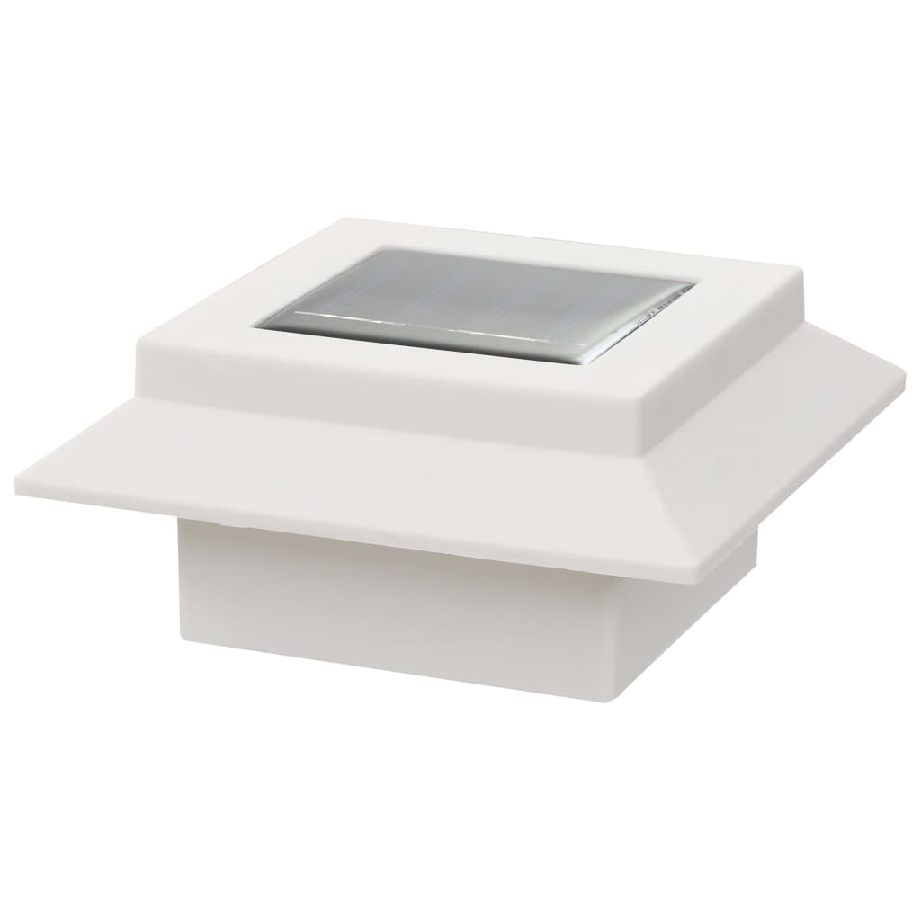 Hagebelysning Vegg Solcelle 12 stk LED firkantet 12 cm hvit