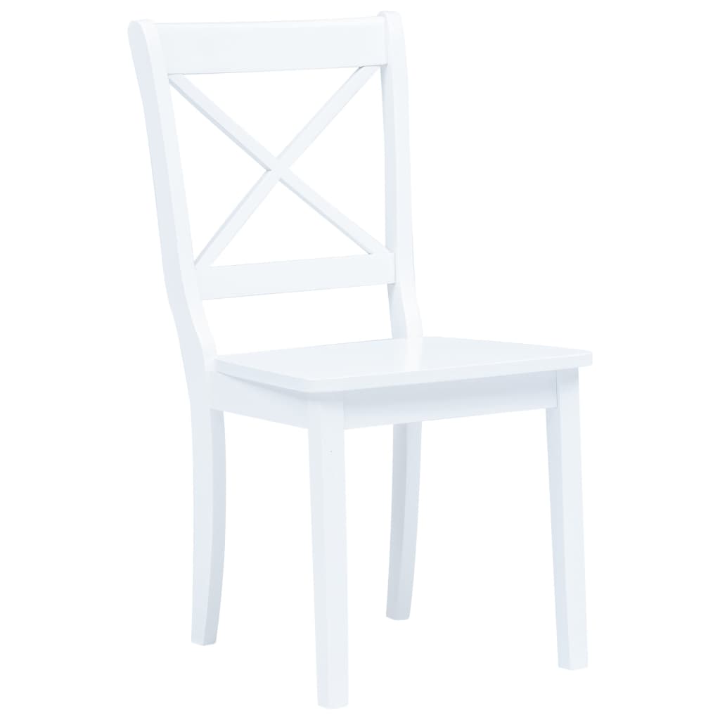 Spisestoler 6 stk hvit heltre gummitre