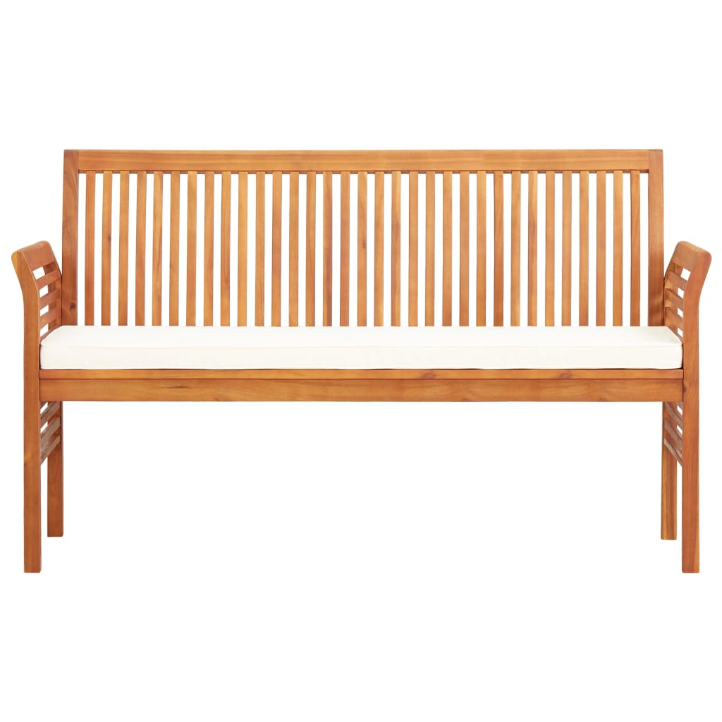 Hagebenk Tre 3-seters med pute 150 cm heltre akasie