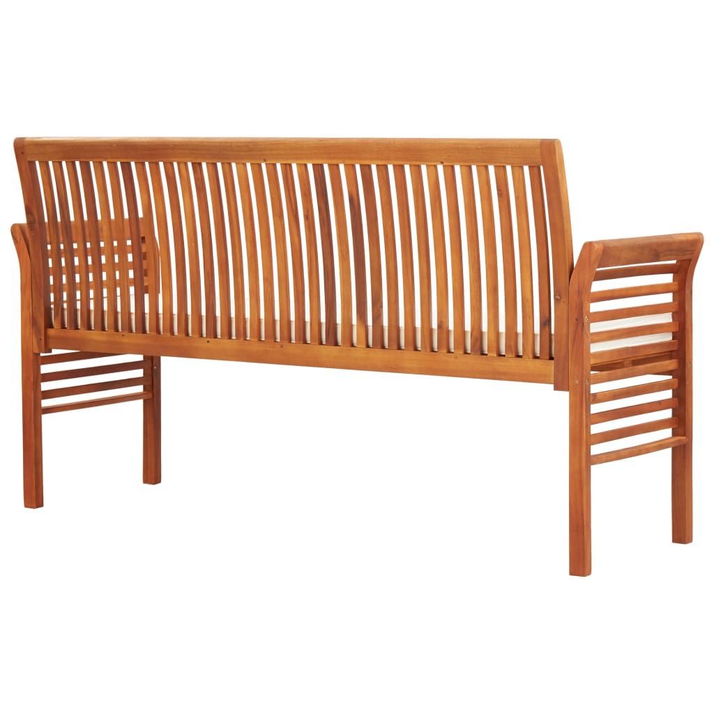 Hagebenk Tre 3-seters med pute 150 cm heltre akasie