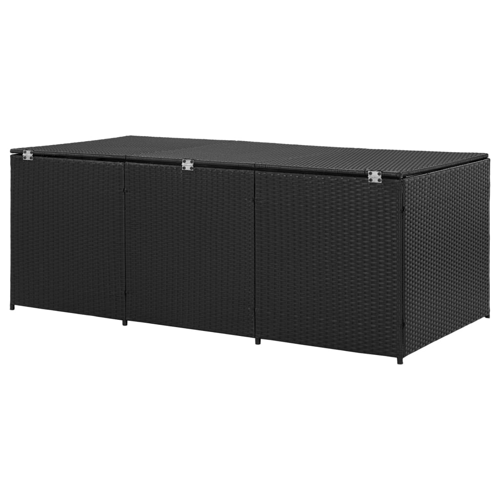 Putekasse Kunstrotting oppbevaringsboks polyrotting 180x90x70 cm svart