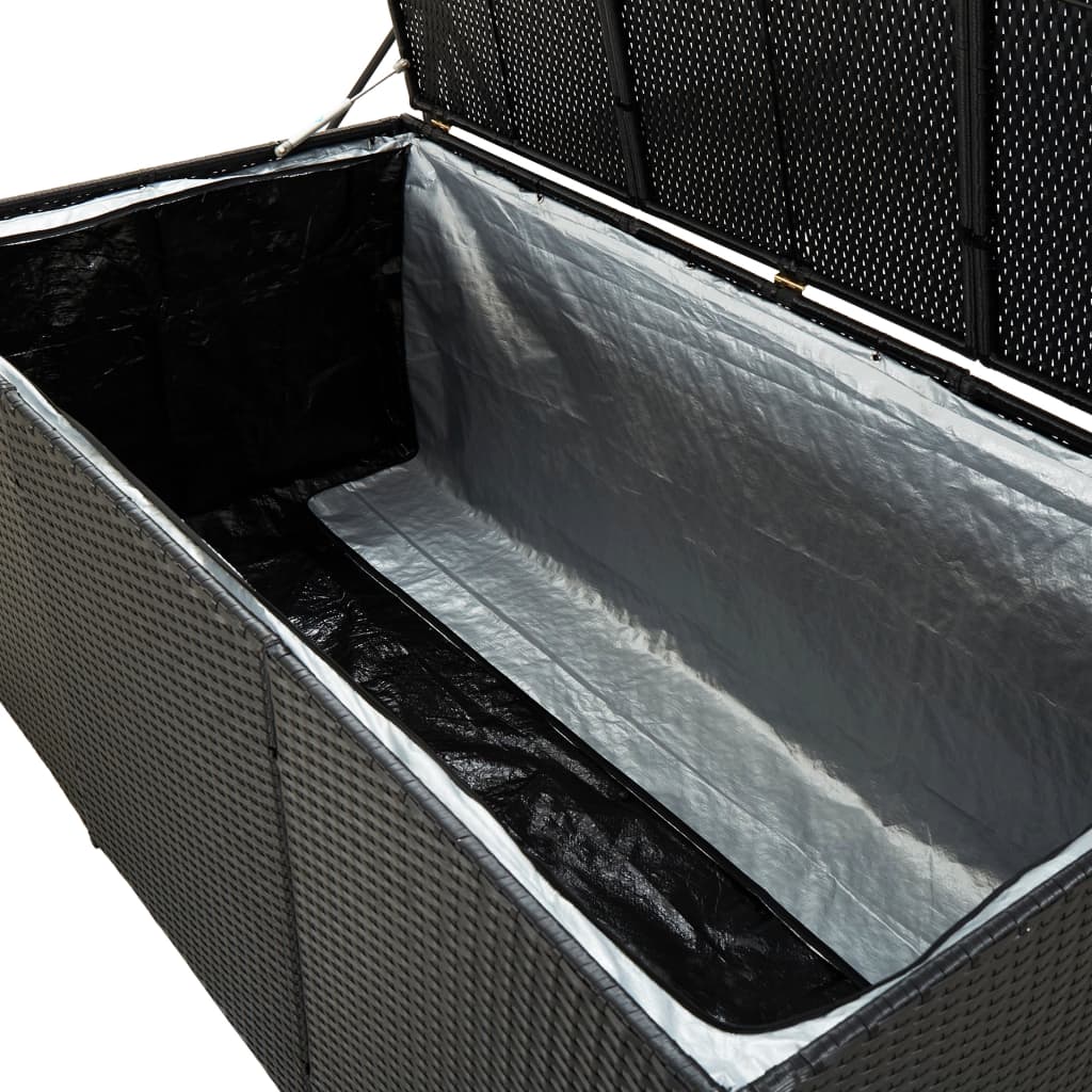 Putekasse Kunstrotting oppbevaringsboks polyrotting 180x90x70 cm svart