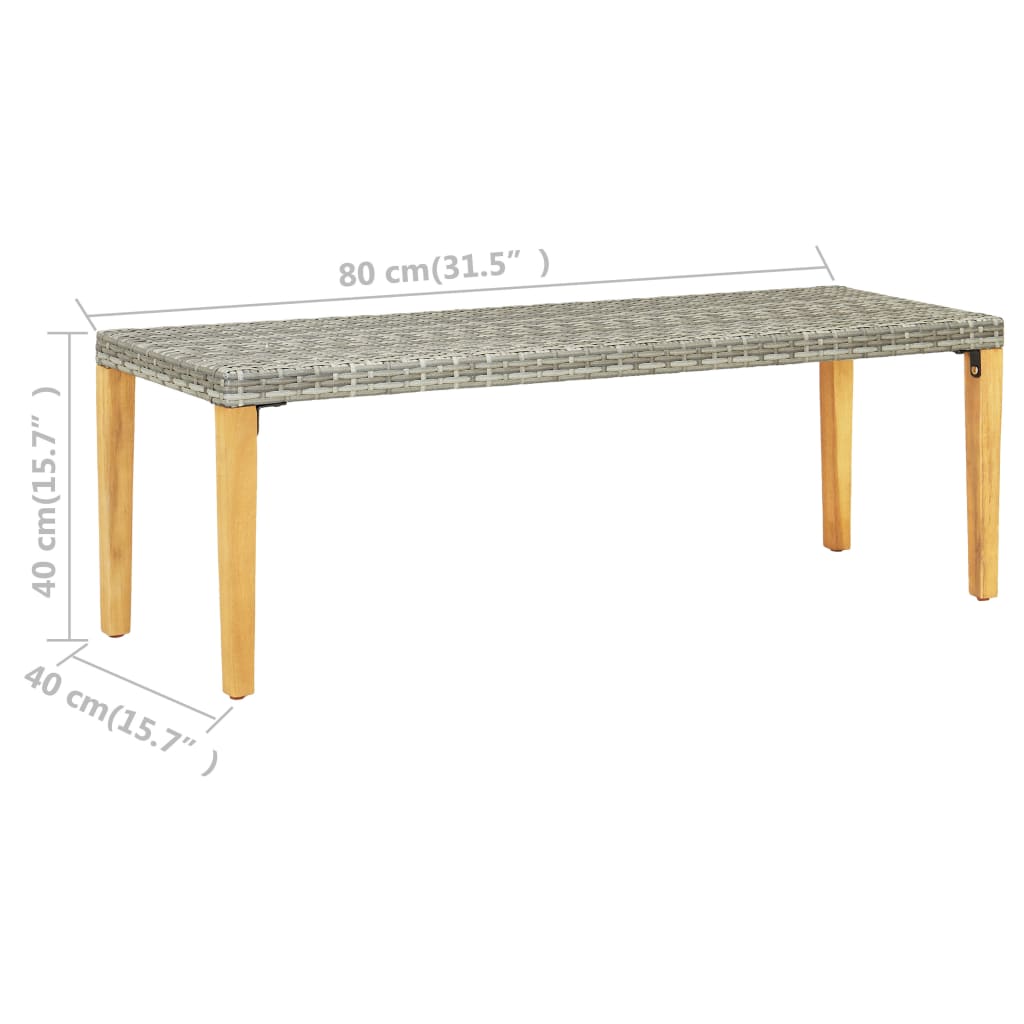 Hagebenk Kunstrotting 80 cm grå