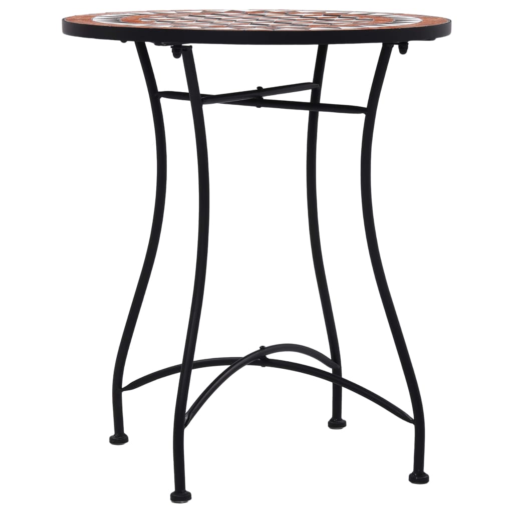 Hagebord Metall Cafébord Mosaikk Bistrobord brun 60 cm keramikk