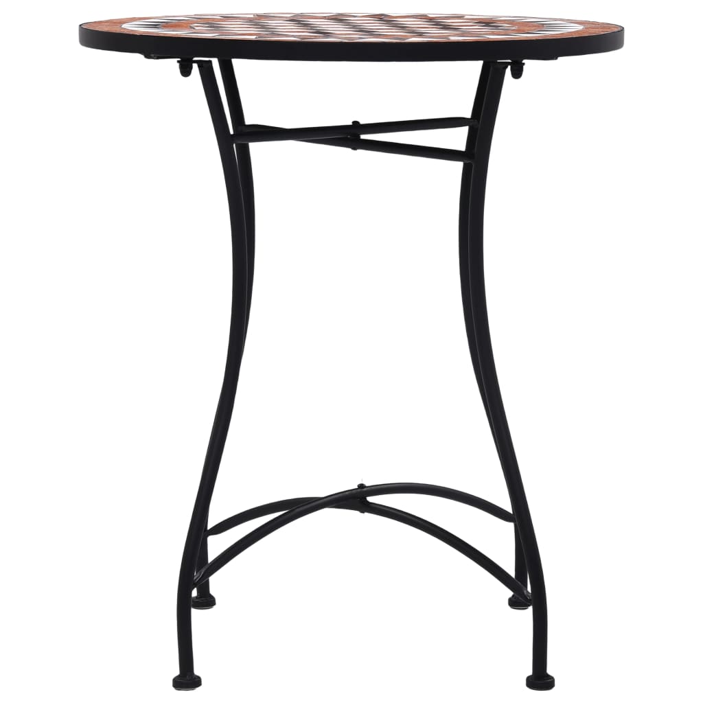 Hagebord Metall Cafébord Mosaikk Bistrobord brun 60 cm keramikk