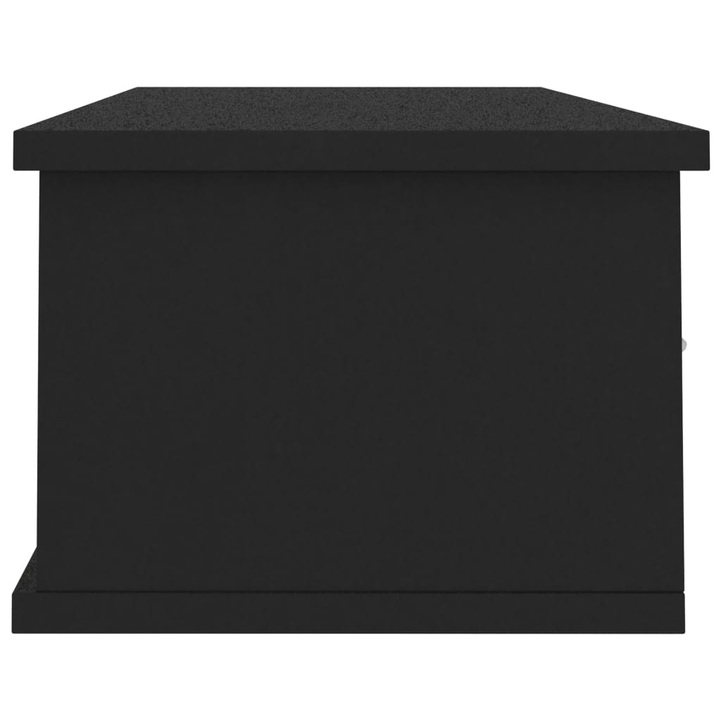 Vegghylle Svart med skuff 88x26x18,5 cm
