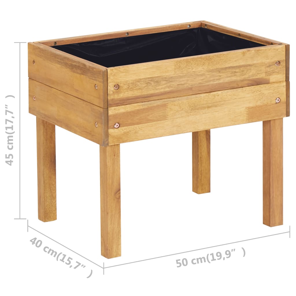 Utendørs Blomsterkasse Plantekasse Tre 50x40x45 cm heltre akasie