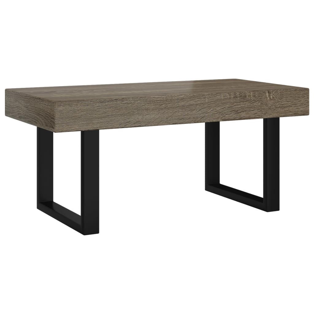 Salongbord Sofabord Grå og Svart 90x45x40 cm MDF og jern
