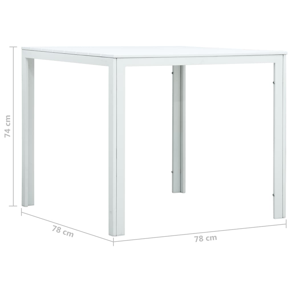 Salongbord Sofabord Hvit 78x78x74 cm HDPE treutseende