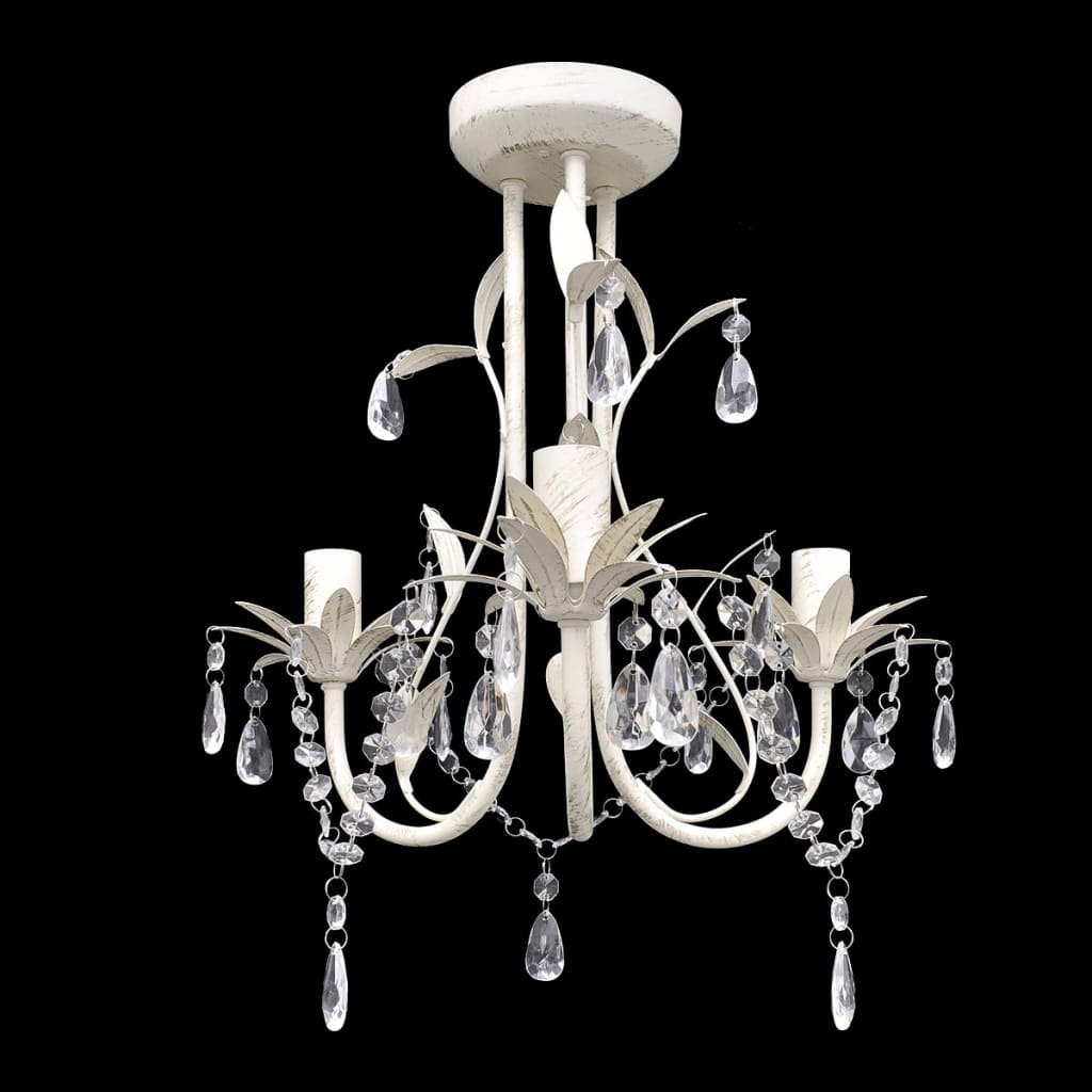 Taklampe Lysekrone Krystallysekrone 4 stk elegant hvit