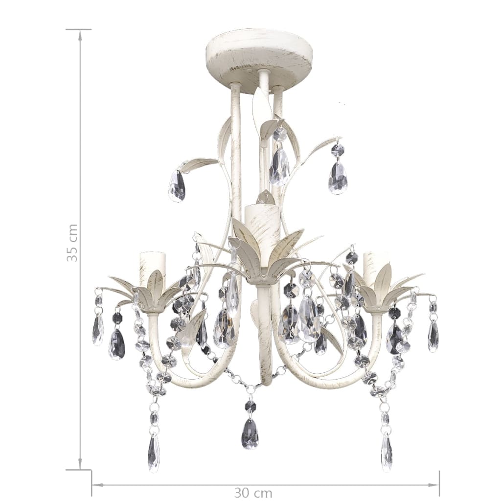 Taklampe Lysekrone Krystallysekrone 4 stk elegant hvit