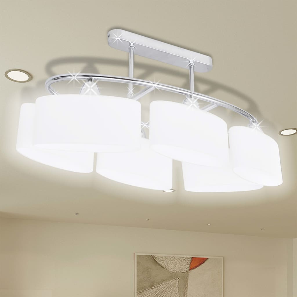 Taklampe med ellipseformede glasskjermer 2 stk E14