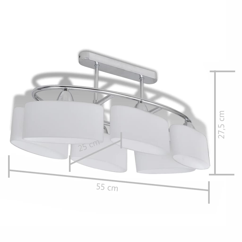 Taklampe med ellipseformede glasskjermer 2 stk E14
